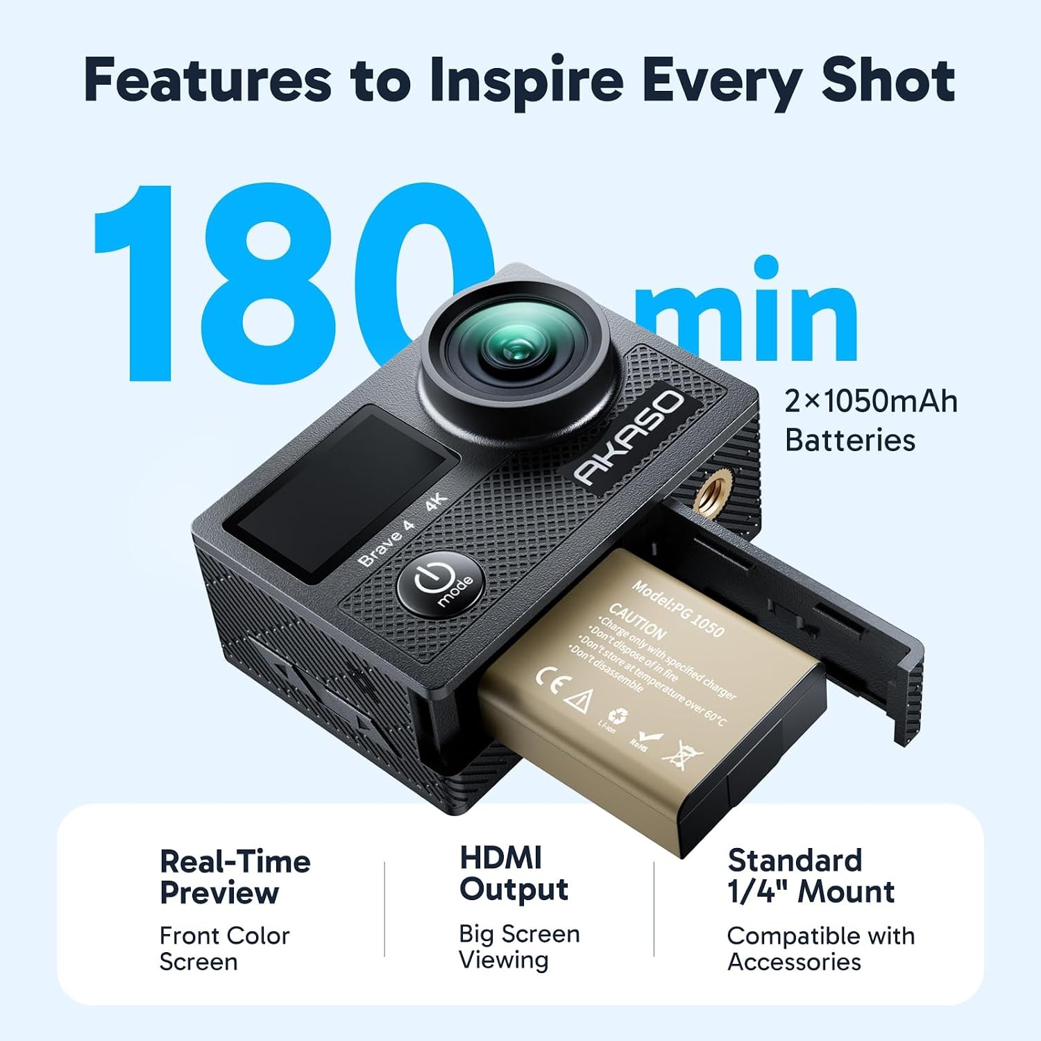 4K Action Camera with 64GB Card Bundle: image 7