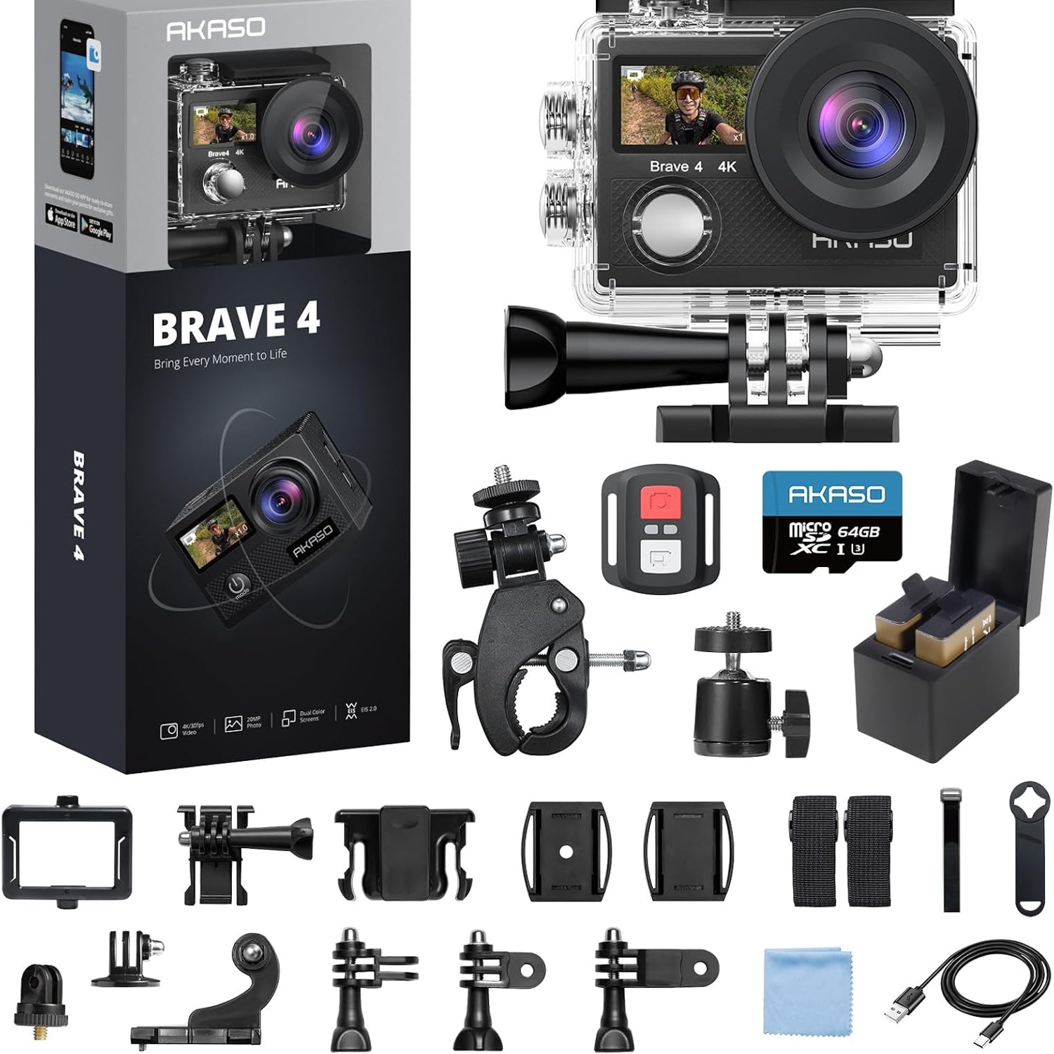 4K Action Camera with 64GB Card Bundle, from Camera Company