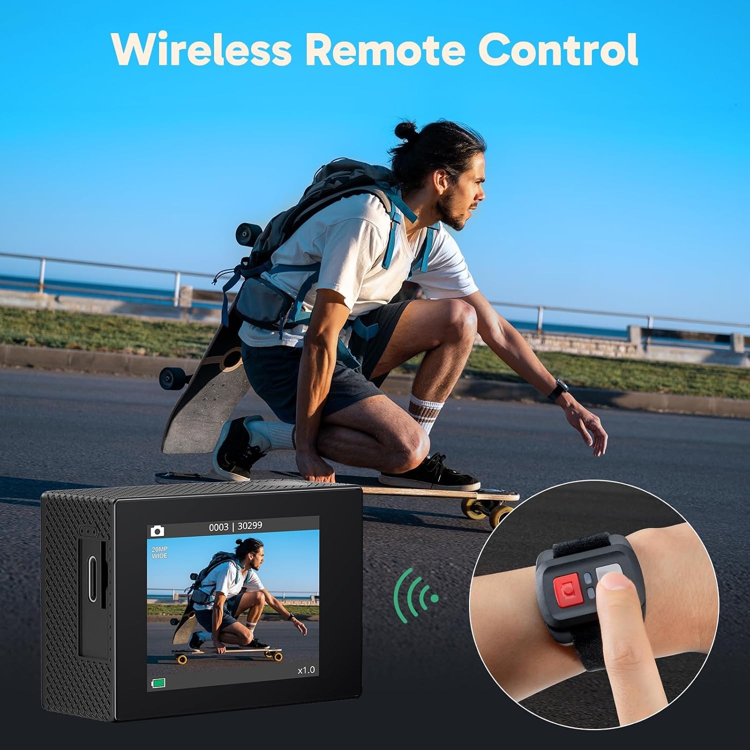AKASO EK7000 4K WiFi Action Camera with Waterproof Case and Mount Kit