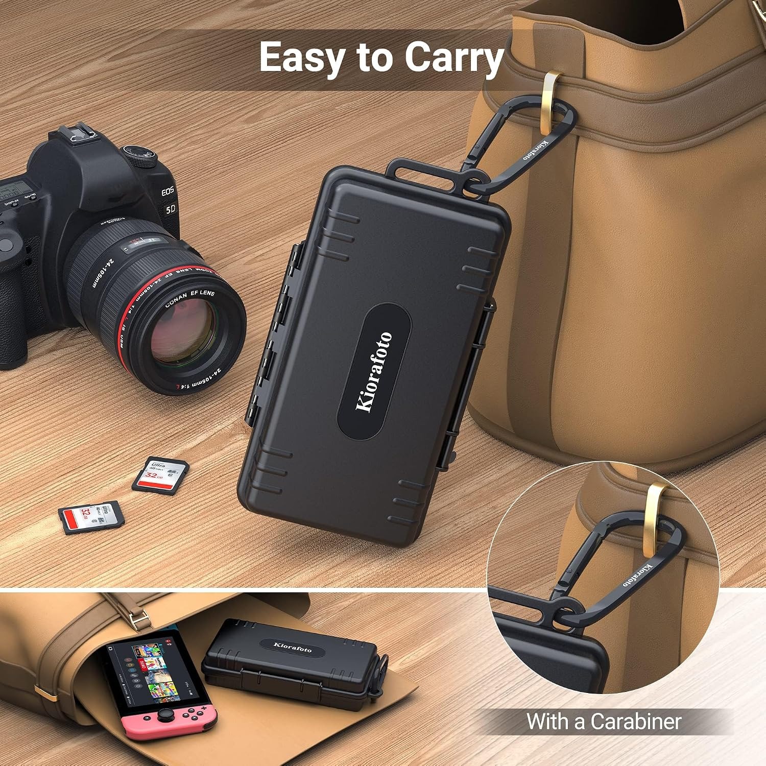 40-Slot SD Card Case with Carabiner