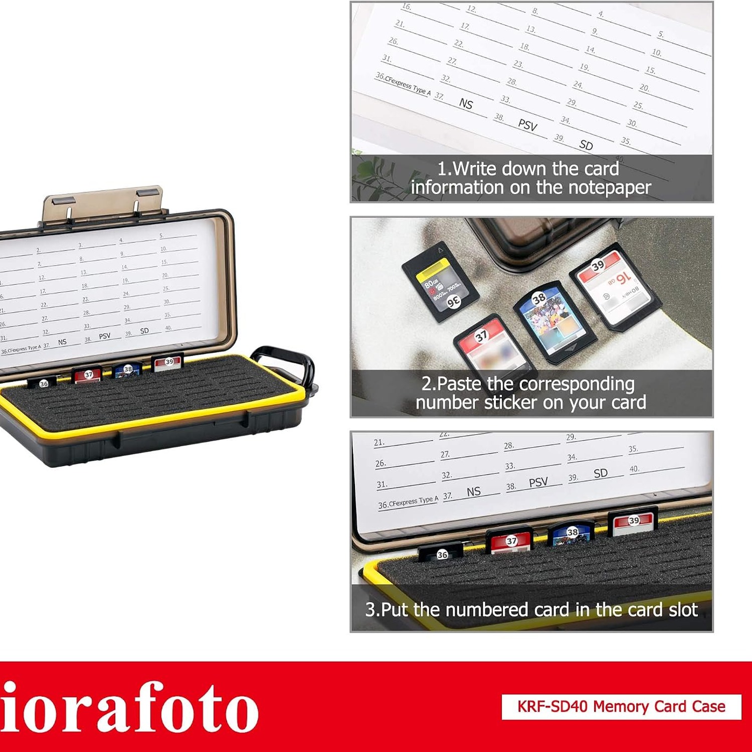 40-Slot SD Card Case with Carabiner: image 7
