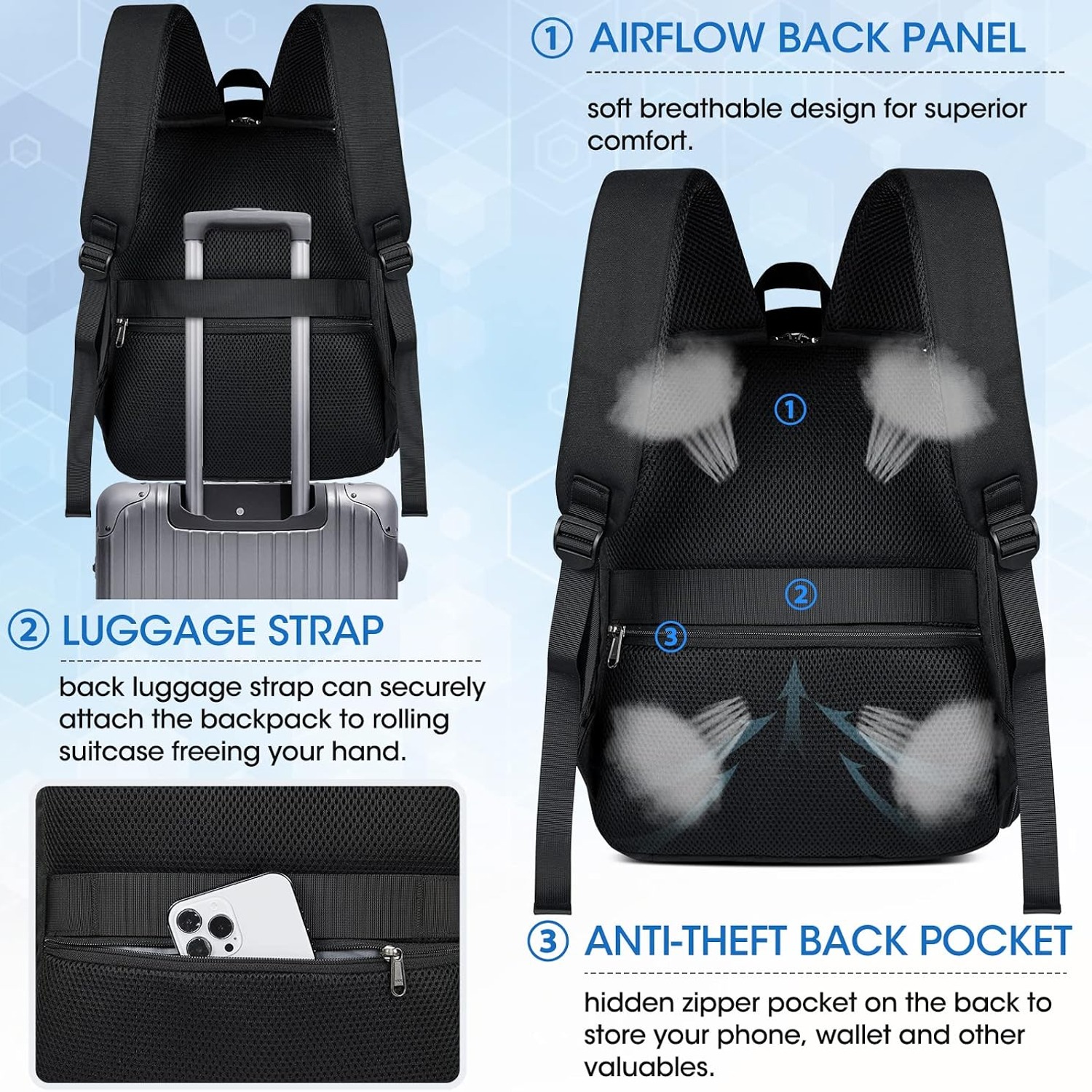 DSLR Camera Backpack with Laptop Sleeve and Rain Cover: image 8