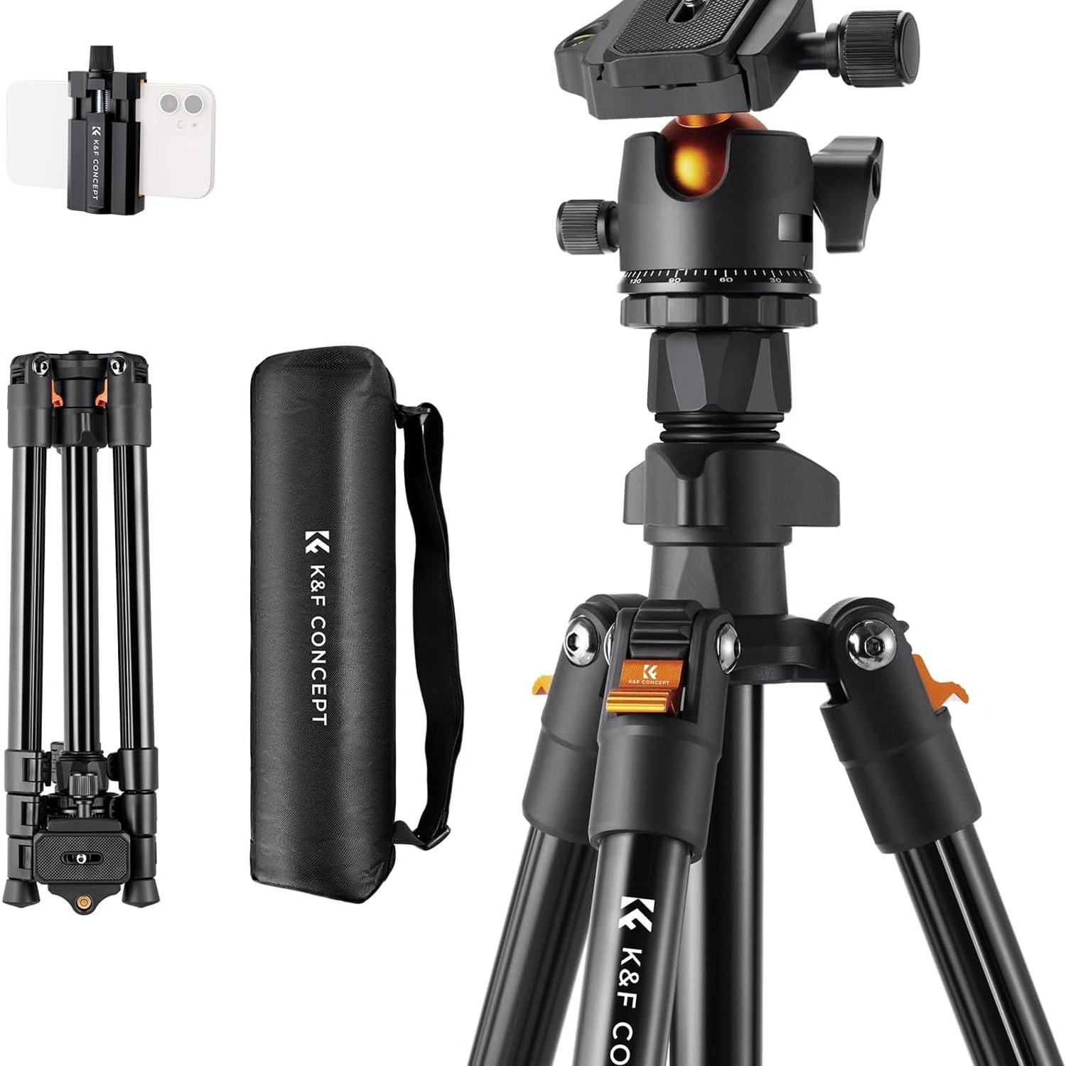 163cm Lightweight Travel Camera Tripod with 28mm Ball Head