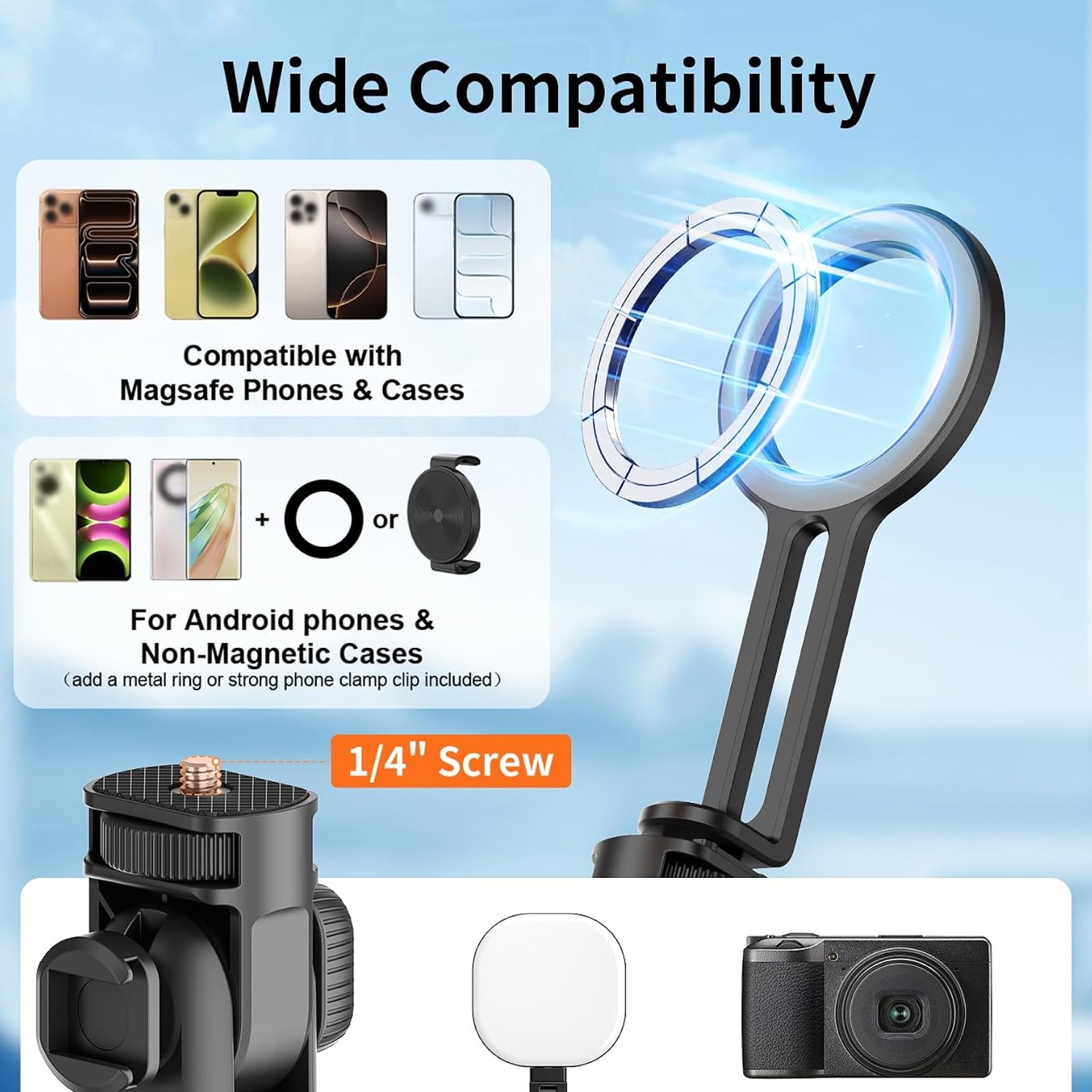 Magnetic Phone Tripod and Selfie Stick 175cm with Wireless Remote: image 7