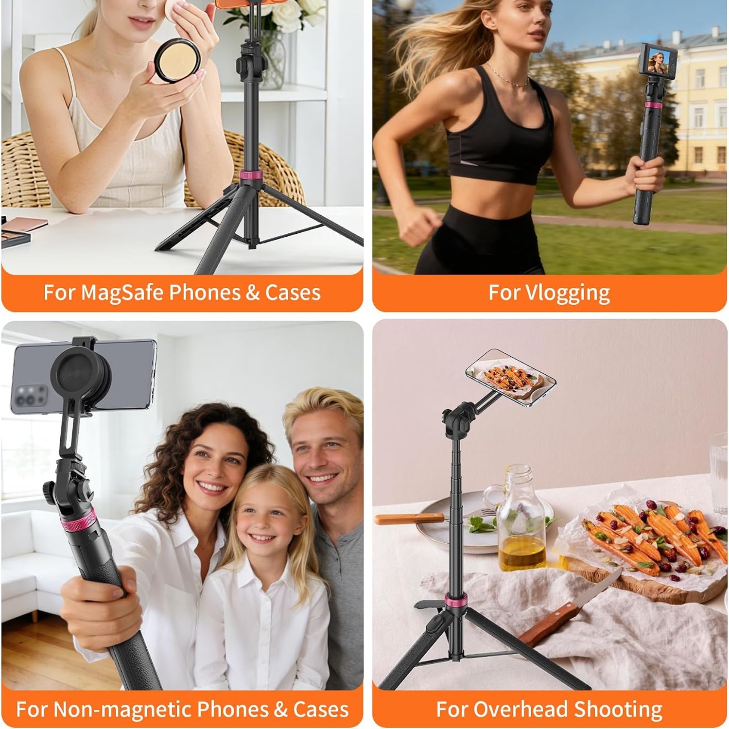 Magnetic Phone Tripod and Selfie Stick 175cm with Wireless Remote: image 8