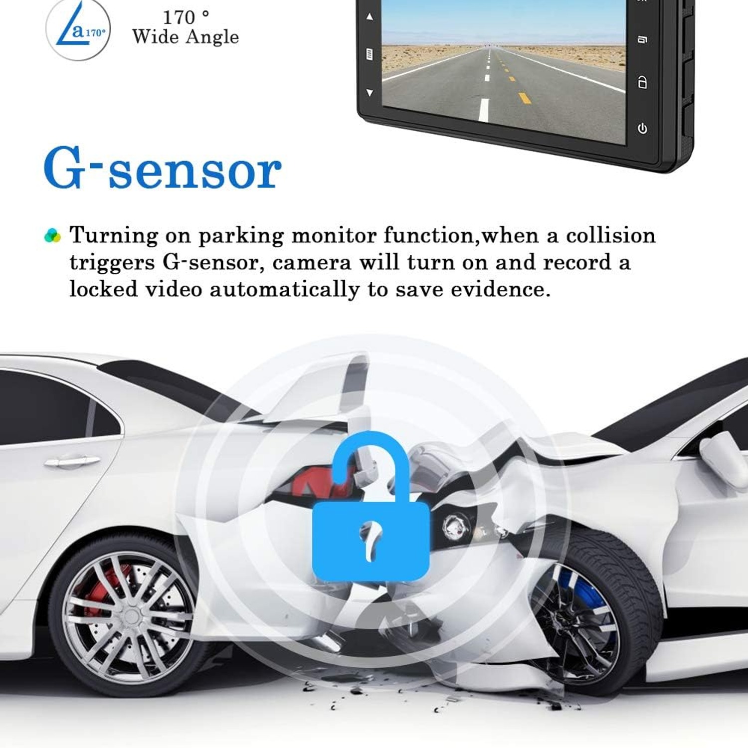 CHORTAU 1080p Front Dash Cam with 3-Inch Screen