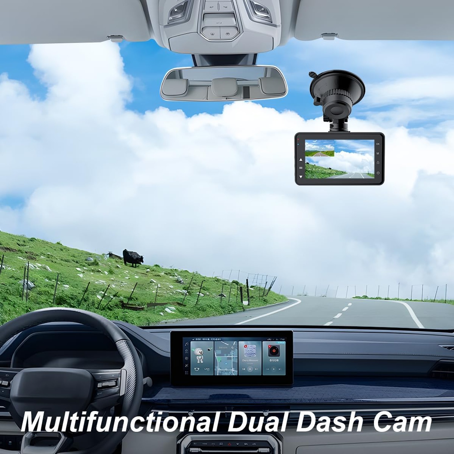 CHORTAU 2K Dual Dash Cam with 3-Inch Screen