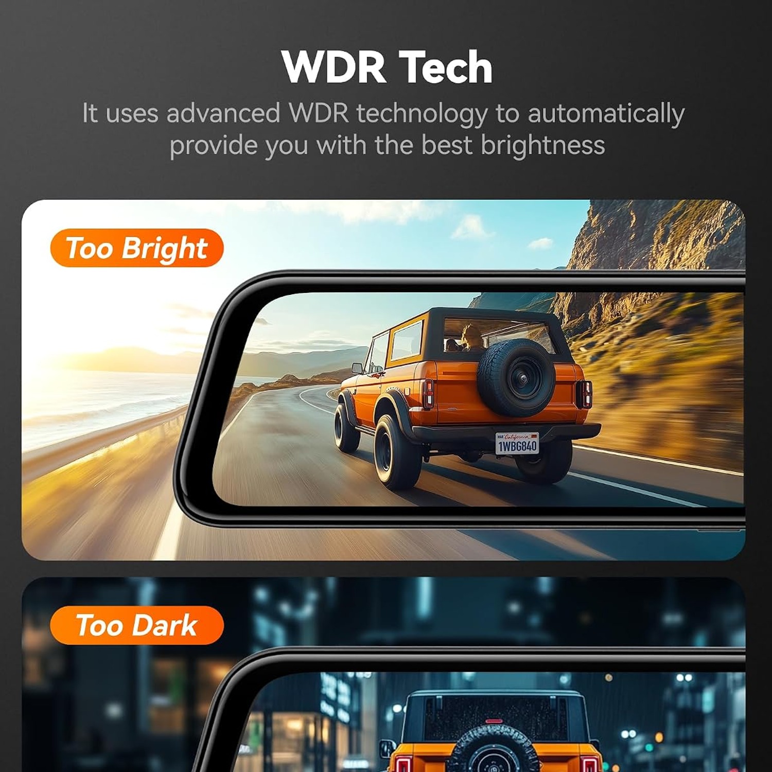 WOLFBOX G840S 4K Mirror Dash Cam with 12-Inch Touchscreen: image 7
