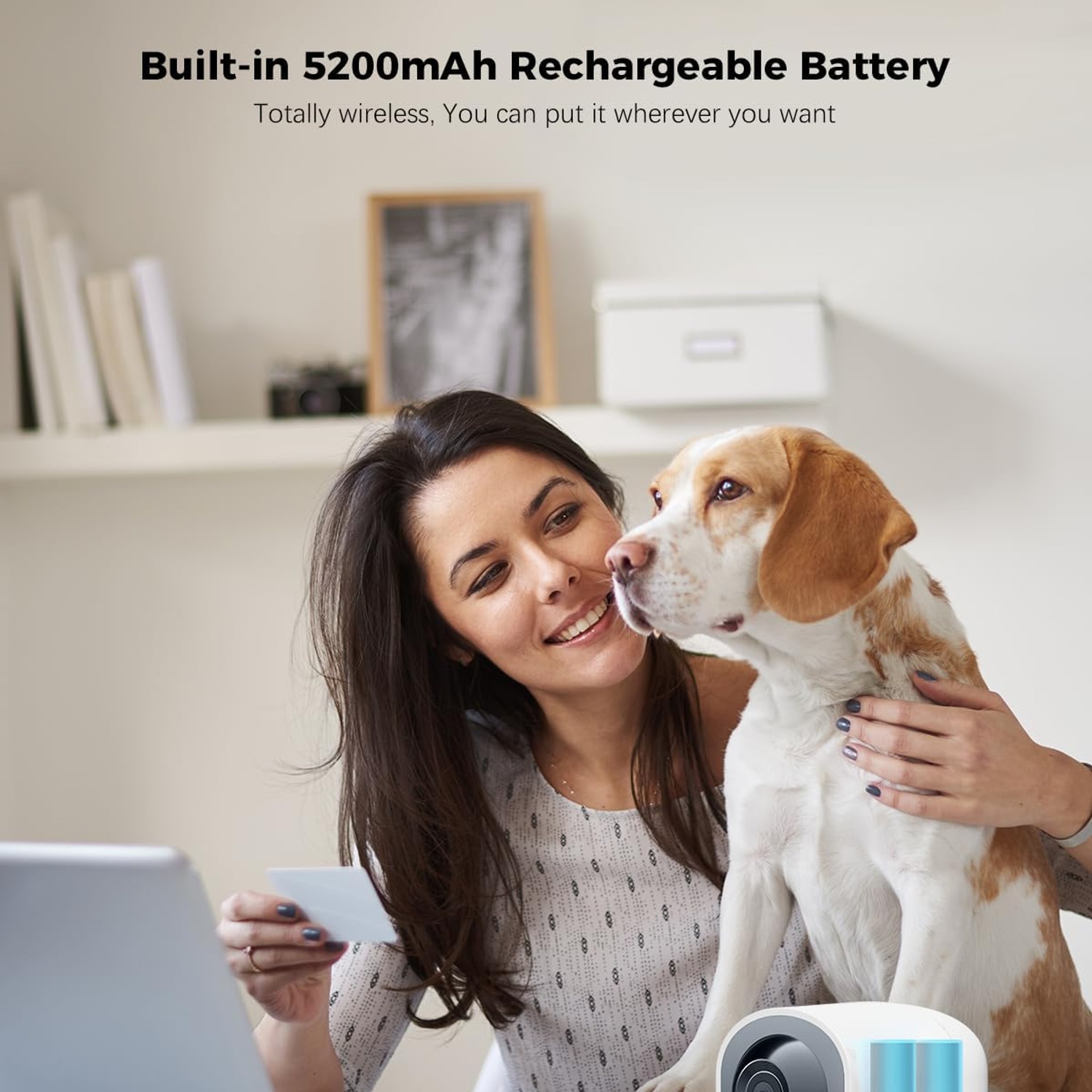COCOCAM 2K Battery Indoor Security Camera with Pan and Tilt