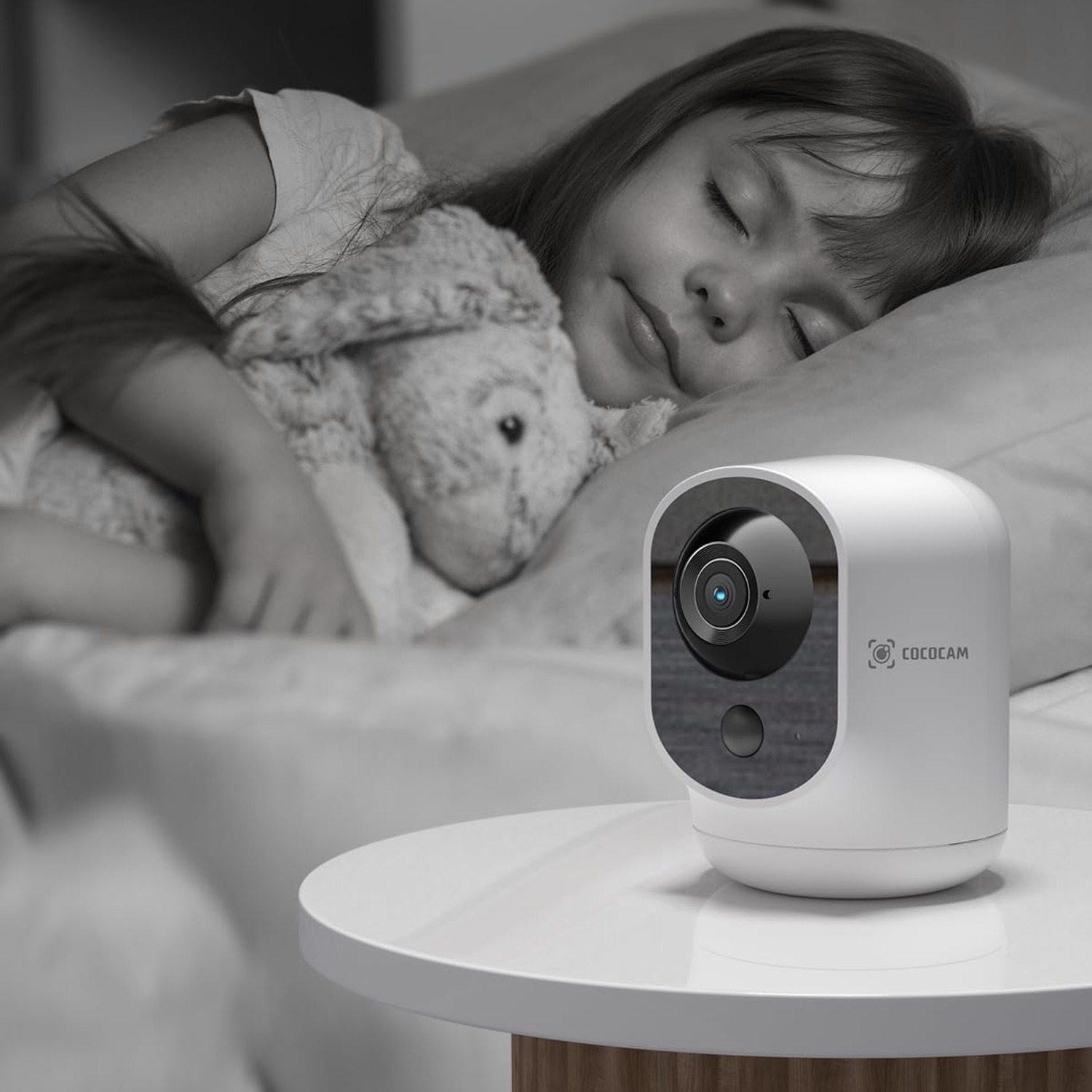COCOCAM 2K Battery Indoor Security Camera with Pan and Tilt