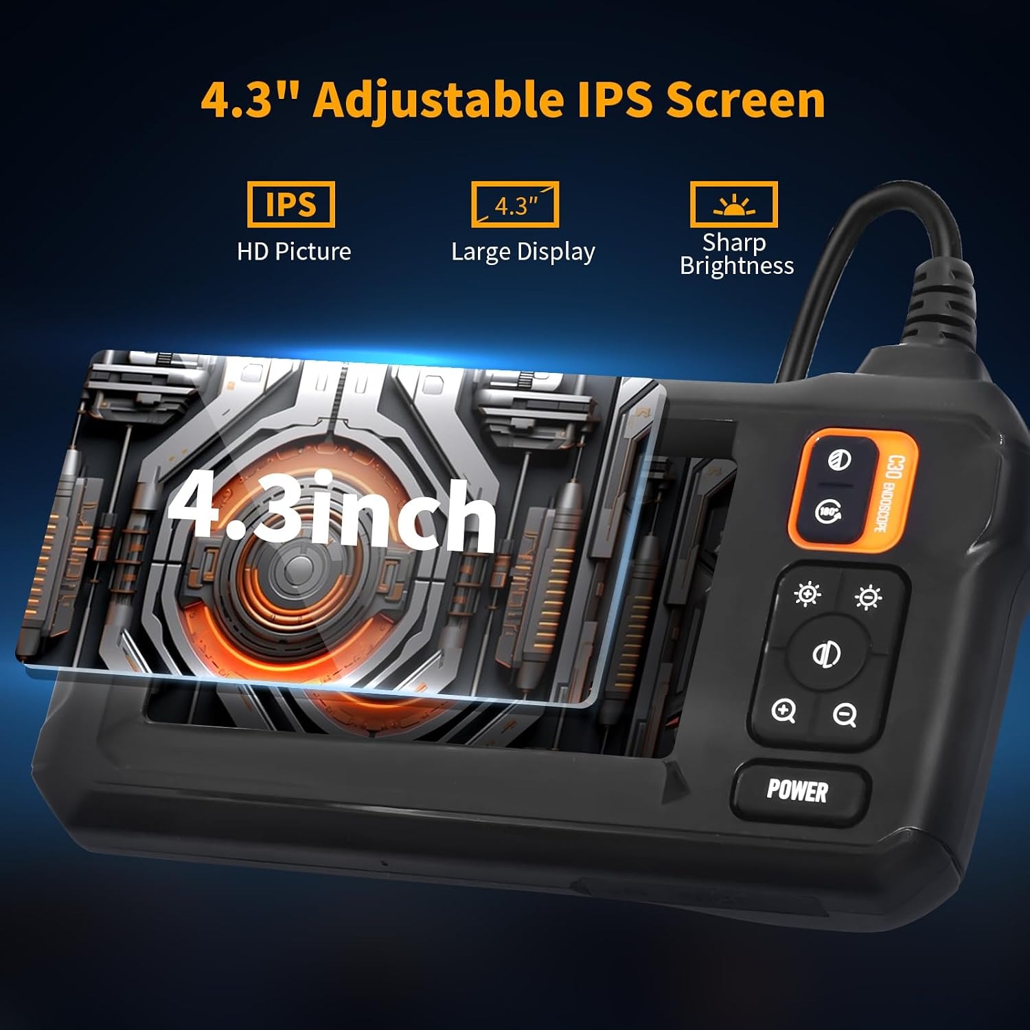 KozyOne 10m Industrial Endoscope Inspection Camera with 4.3" Screen