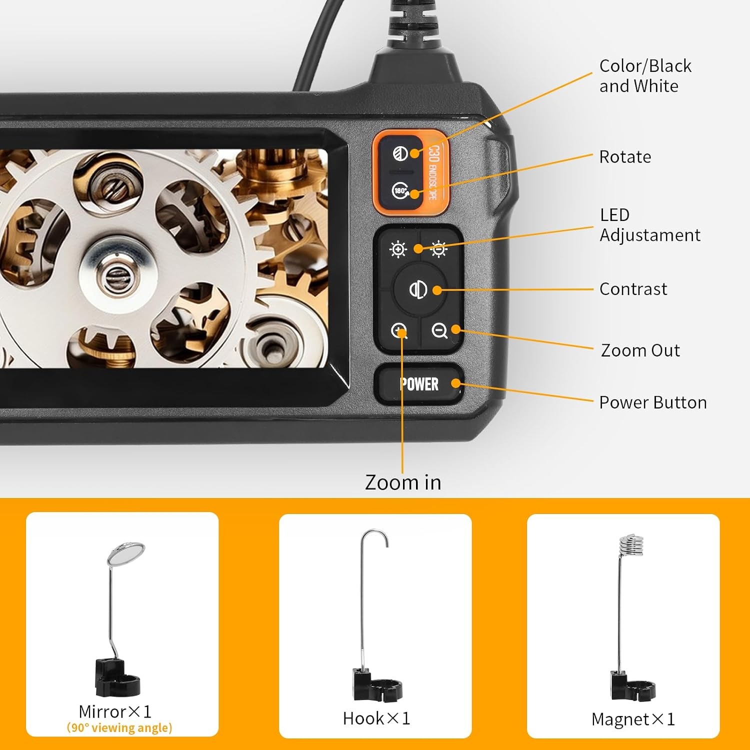 KozyOne 10m Industrial Endoscope Inspection Camera with 4.3" Screen