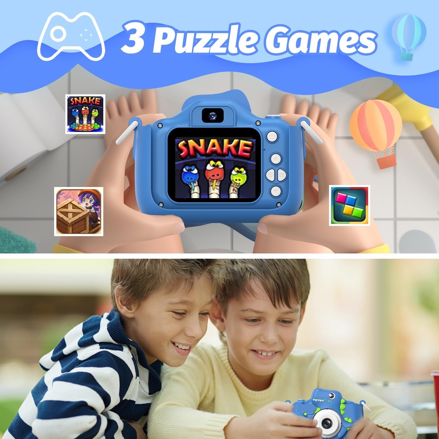 Mgaolo Kids Camera for Ages 3 to 12 with Games and 32GB Card