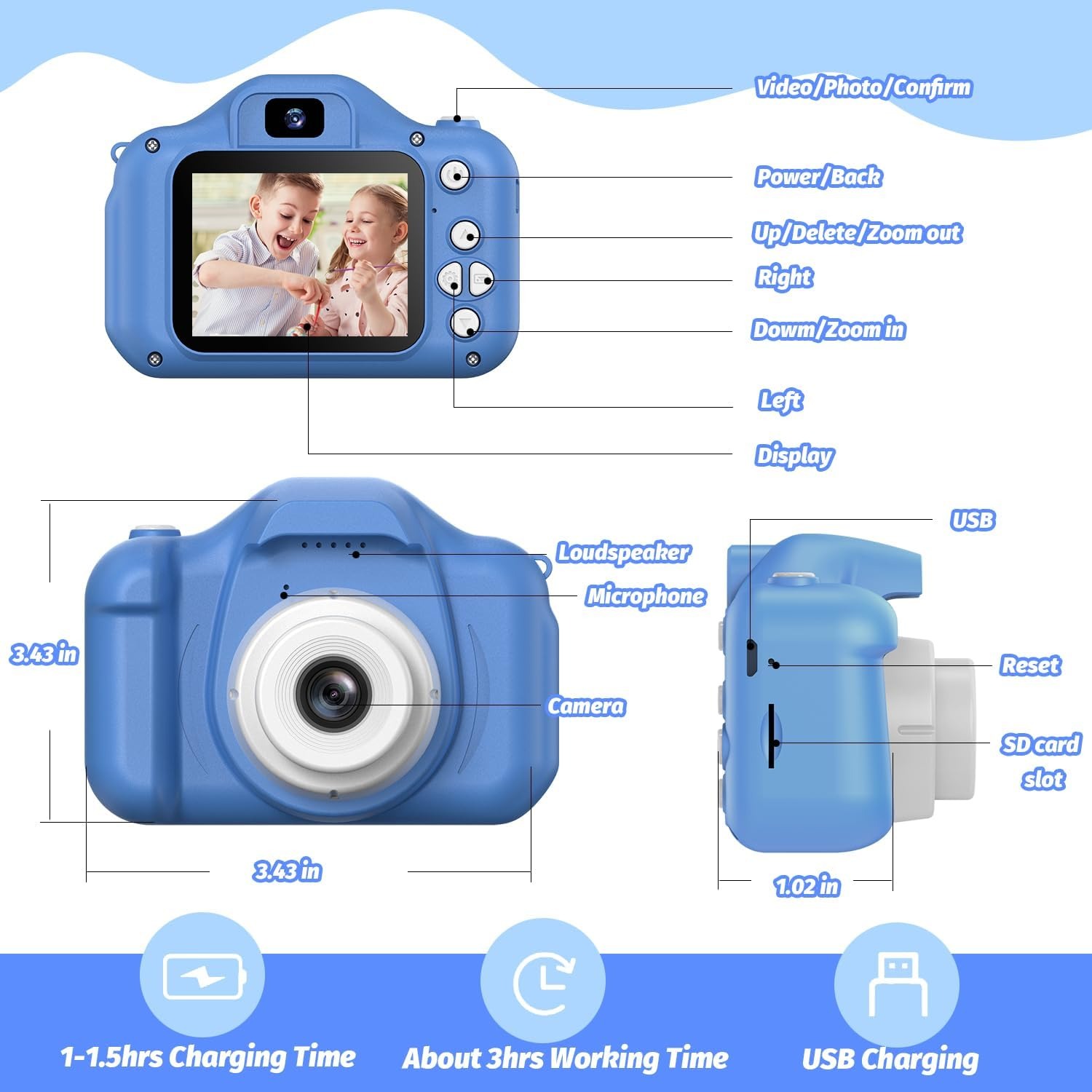 Mgaolo Kids Camera for Ages 3 to 12 with Games and 32GB Card