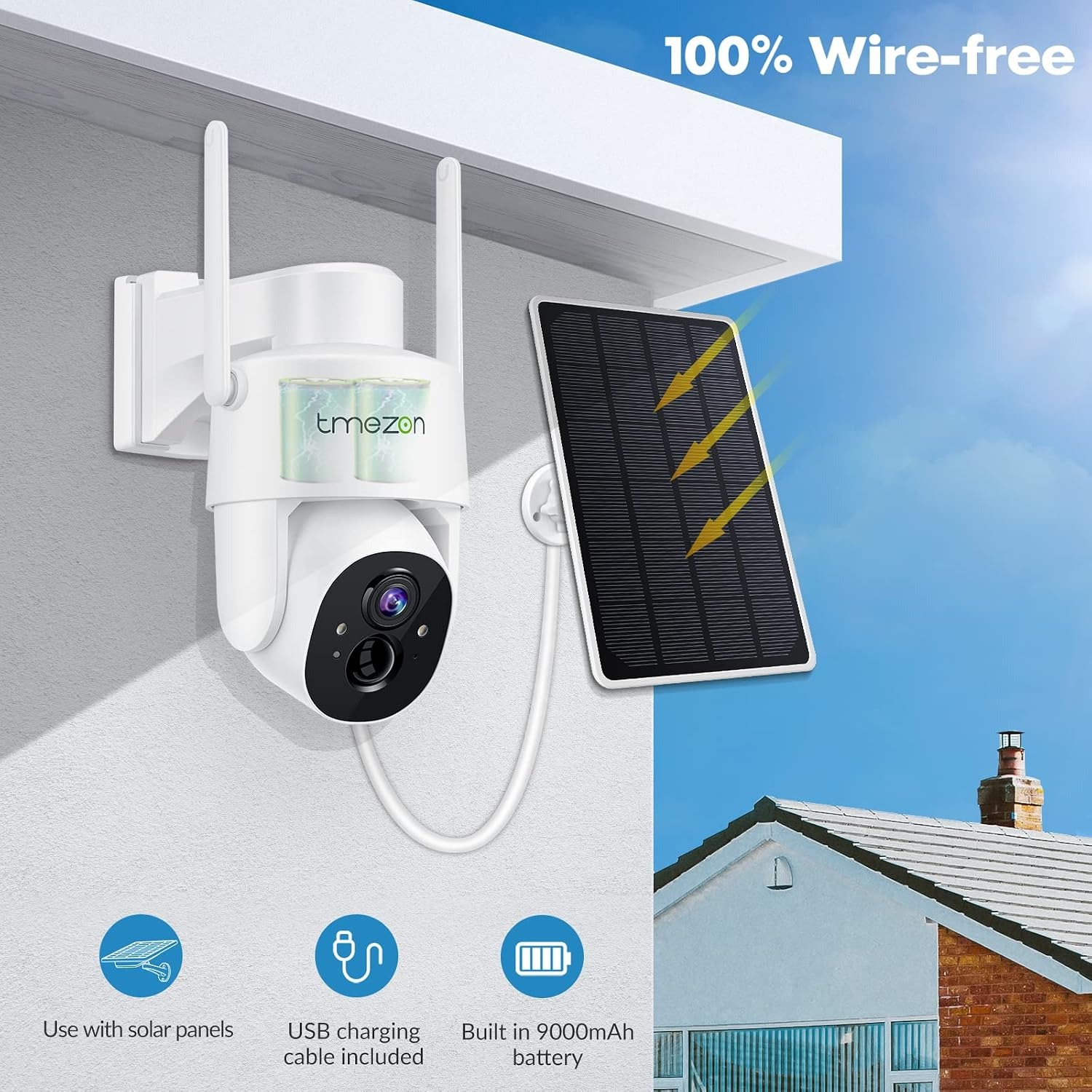 Solar PTZ Outdoor Security Camera with 360 Degree Pan and Tilt: image 2