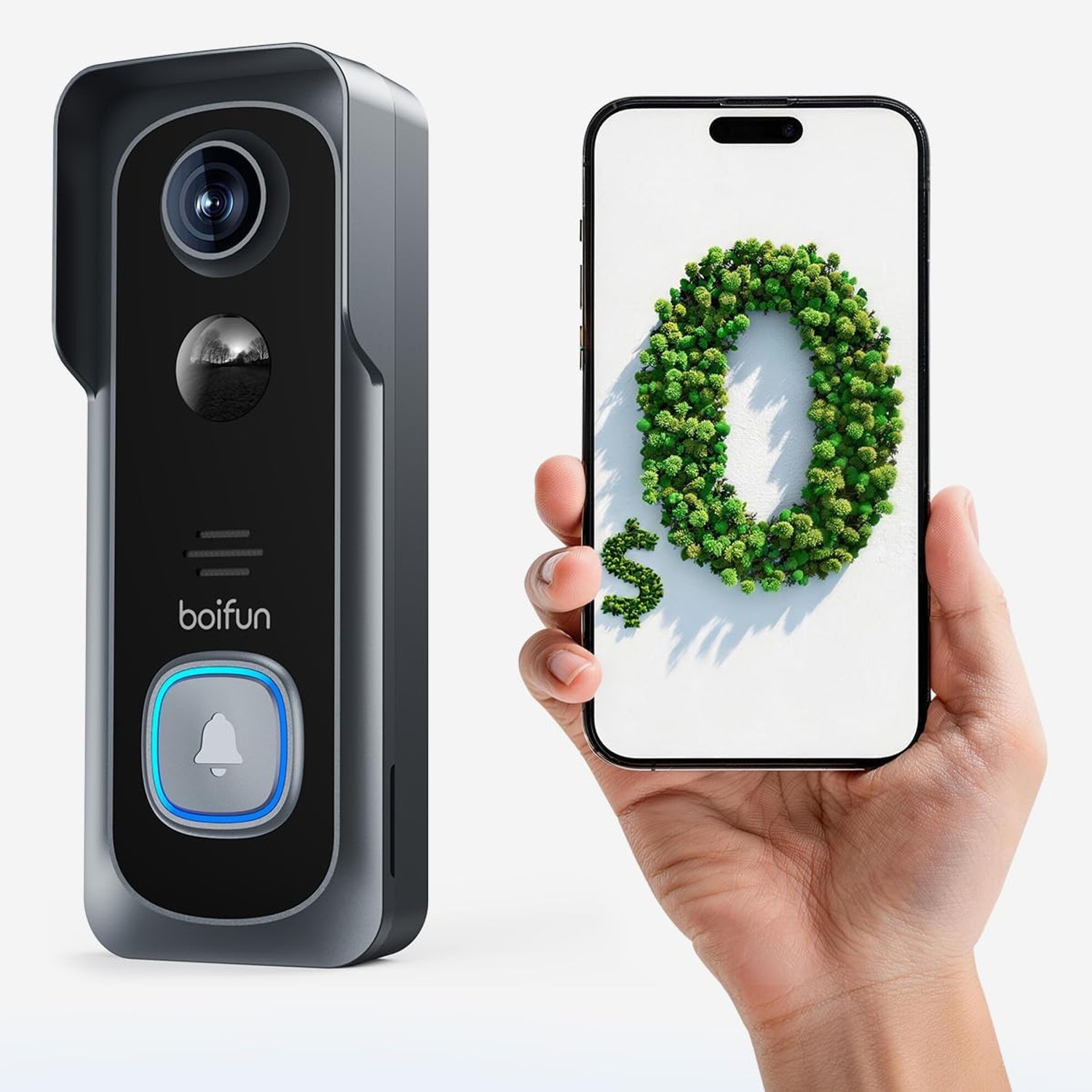 2K Wireless Video Doorbell Camera with Human Detection