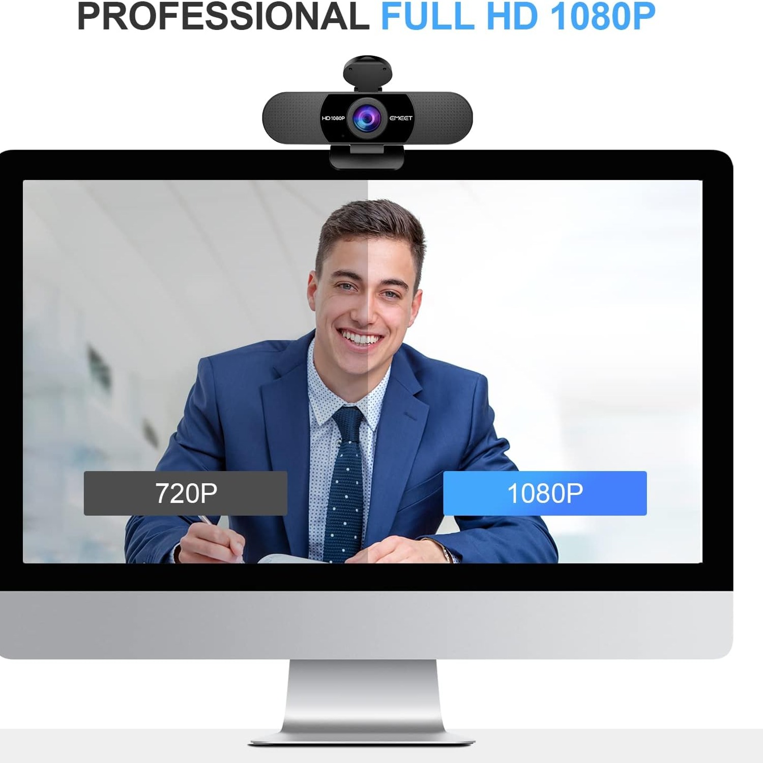 eMeet C960 1080p Webcam with Dual Noise-Cancelling Microphones
